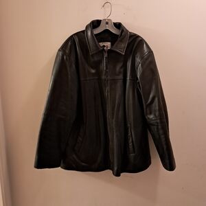 Herrero Jacket Men's 56 XL Black Genuine Leather Bikercore Evening Classic